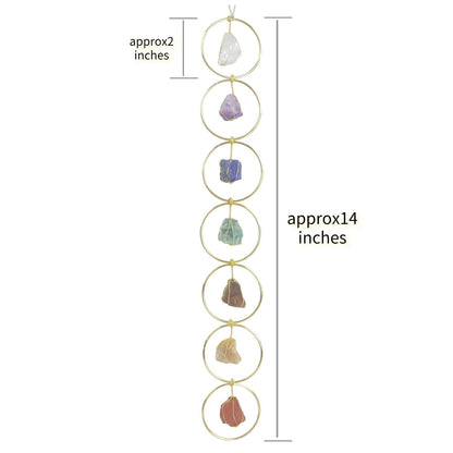 Handmade Crystal Window Car Hanging Ornaments 7 Chakra Home Decoration Feng Shui Ornament Yoga Meditation Car Decoration Tumbled Palm Stones (7 Chakras Tree)