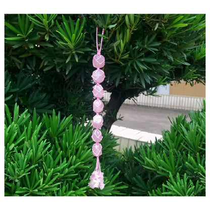 Handmade Crystal Window Car Hanging Ornaments 7 Chakra Home Decoration Feng Shui Ornament Yoga Meditation Car Decoration Tumbled Palm Stones (7 Chakras Tree)